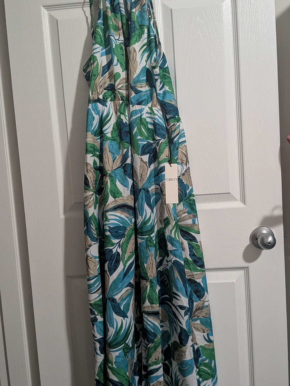 SHEIN Blue, Teal & Green Botanical Maxi Dress